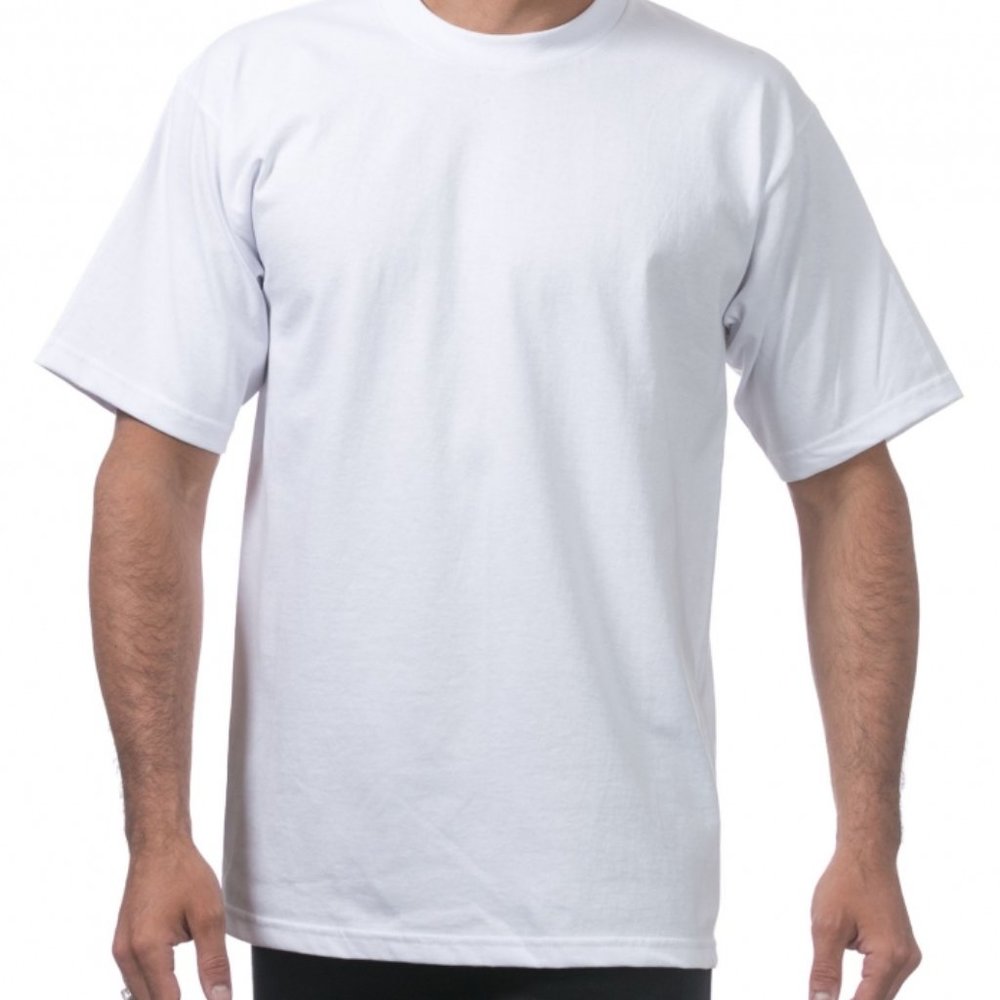 Pro Club Men's White 2XL-3XL Heavyweight Cotton Short Sleeve Crew Neck T-Shirt